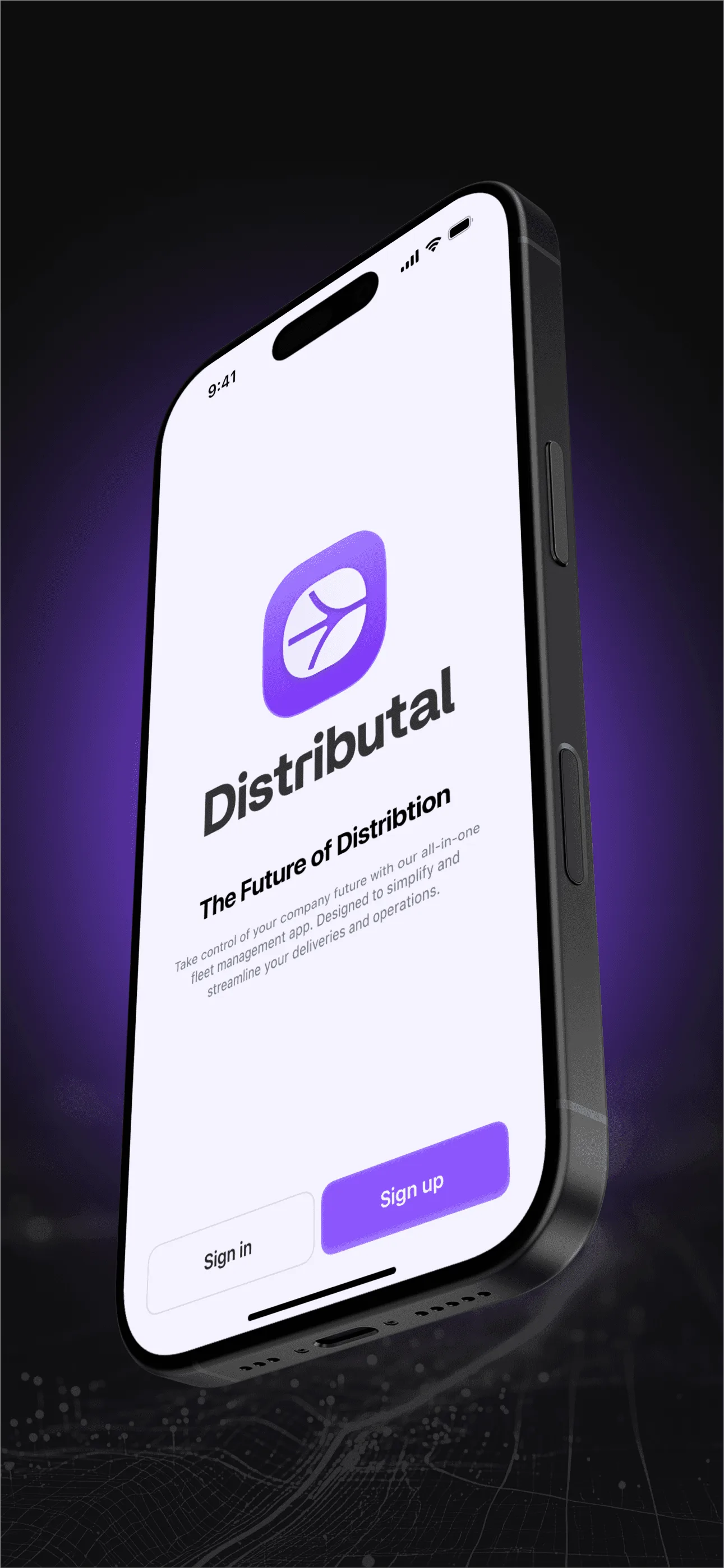 Food distributor driver with tablet at delivery van